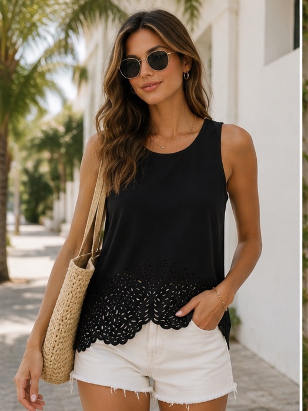 Catherine Maladrino laser cut tank Medium NWT